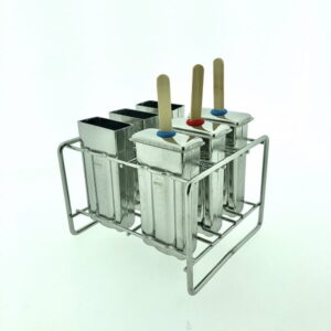 Glacéformen im Edelstahlständer