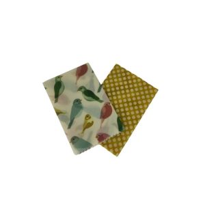Bienenwachstuch Doppelpack L Spatz